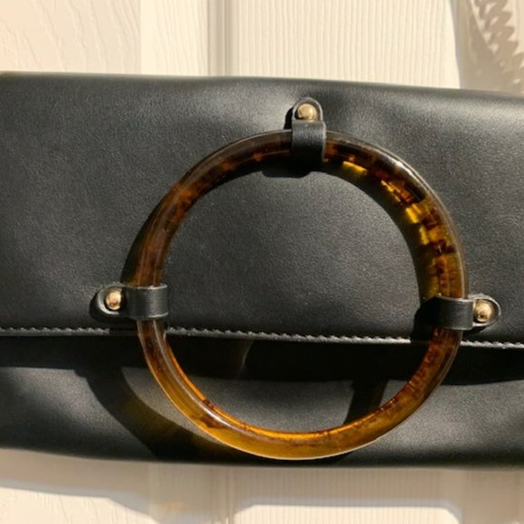 KAARI Blue Crossbody Black Purse with two Shoulder straps - Picture 4 of 12